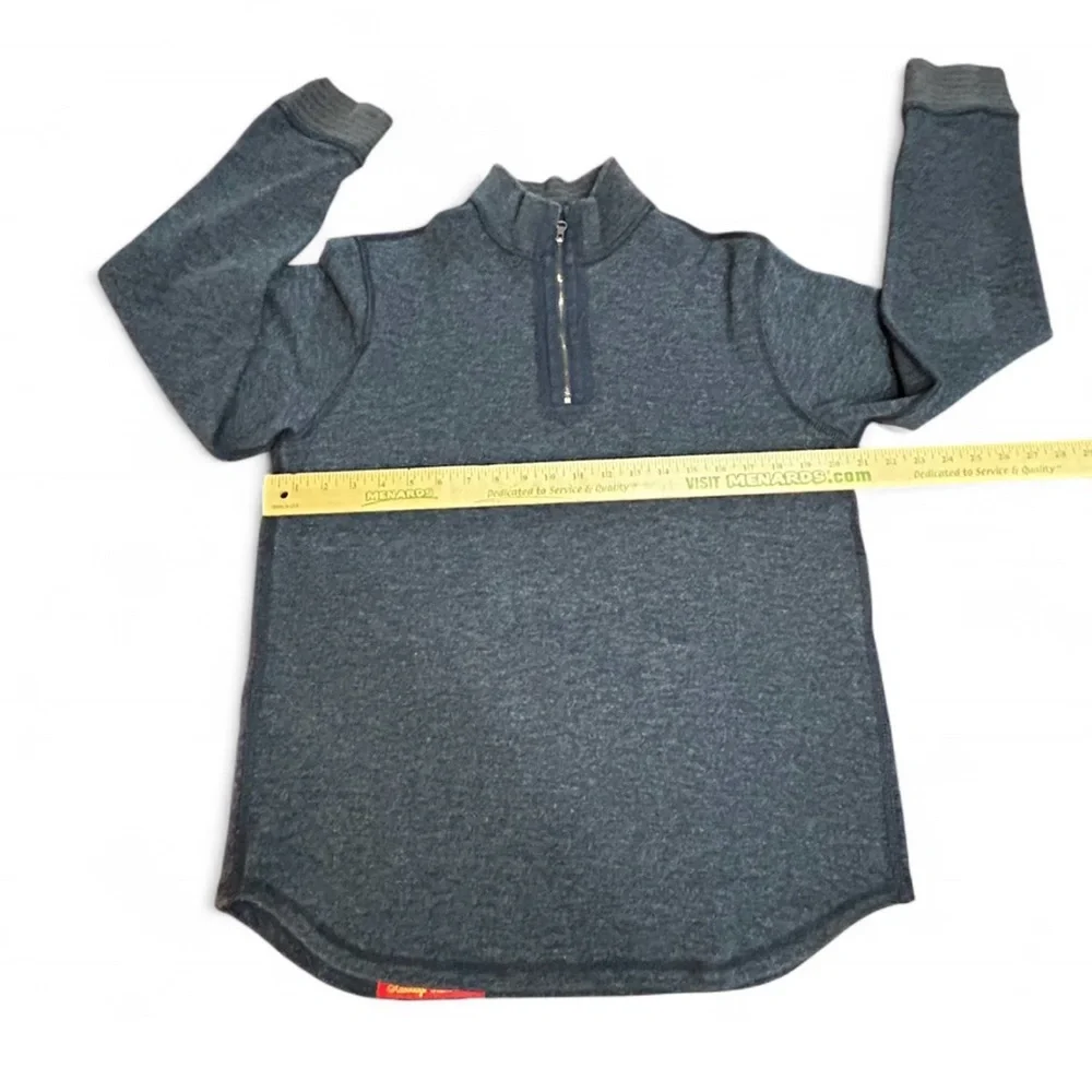 ROBERT GRAHAM Men's Blue 1/4 Zip-Up SweaterM, Long Sleeves High Neck